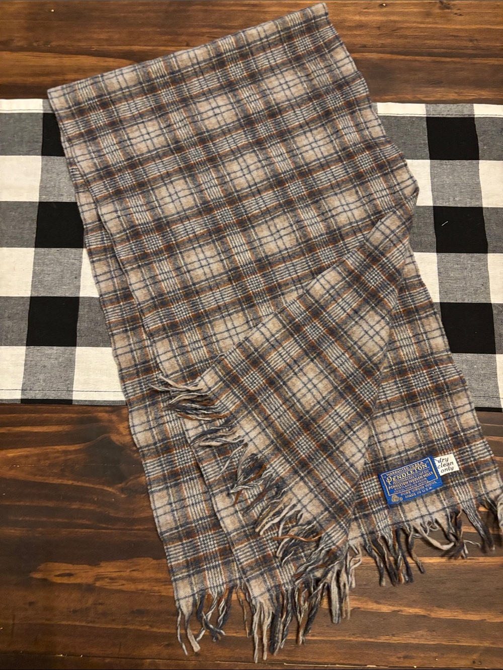 Pendleton plaid wool scarf